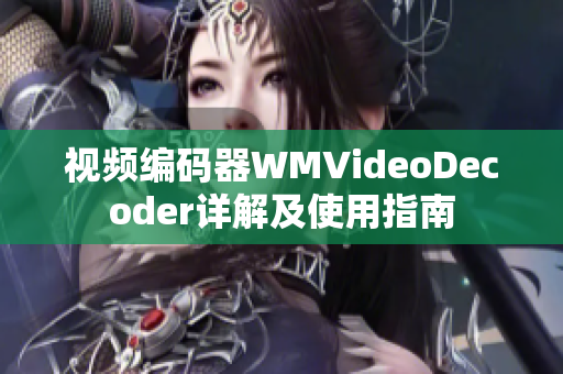 視頻編碼器WMVideoDecoder詳解及使用指南