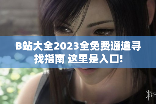 B站大全2023全免費通道尋找指南 這里是入口!