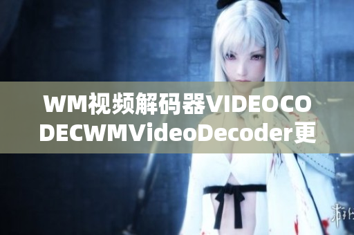 WM視頻解碼器VIDEOCODECWMVideoDecoder更高效更穩(wěn)定