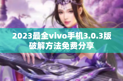 2023最全vivo手機3.0.3版破解方法免費分享