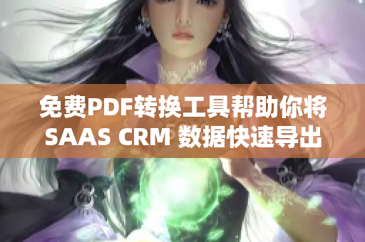 免費PDF轉(zhuǎn)換工具幫助你將SAAS CRM 數(shù)據(jù)快速導(dǎo)出