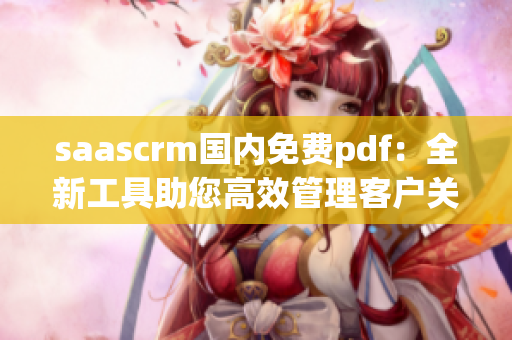 saascrm國內(nèi)免費pdf：全新工具助您高效管理客戶關系【國內(nèi)首發(fā)】